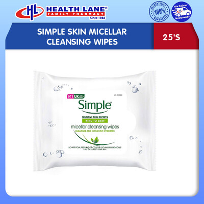 SIMPLE KULIT MICELLAR CLEANSING TISSUE LEMBAP (25'S)